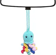 Octopus Crochet Car Ornament - Octopus Automobile Rear View Mirror Pendant - Handmade Knitted Interior Hangable Accessories for Home car