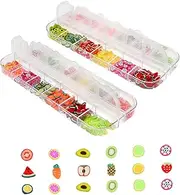 VINTORKY 2 Boxes Assorted Color Nail Paillette Manicure Sequins DIY Crystal Mud Polymer Clay Nail Beauty Filling Tool Decoration and Craft Projects