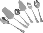 Hoement 12 Inch Cake Knife Set Stainless Steel Serving Utensils Large Forks Spoons for Hotel Buffet Home