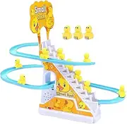 Roller Coaster Track Toy - Electric Roller Coaster Toy | Small Duck Toy Stairs | Duck Racing Track Building Toy | Track Climbing Stair | Cute Duck Chasing Playset for Home Travel and Outdoor Play