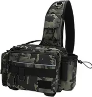Lueear Fishing Tackle Bags Single Shoulder Sea Fishing Tackle Storage Bag Fanny Pack Waist Bag for Hiking Climbing Travel, Camouflage, Refer to description, Unisex