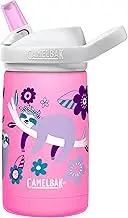 CamelBak Eddy+ Kid's Vacuum Insulated Stainless Steel Water Bottle, 350 ml Capacity, Flowerchild Sloth