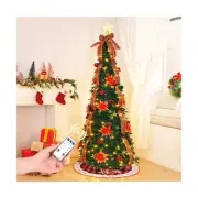6Ft Pop up Christmas Tree with Remote Control, Pre Lit Christmas Tree with Li...