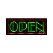 BRAND NEW “OPEN" 27x11 BORDER SOLID & ANIMATED LED SIGN W/CUSTOM OPTIONS 20268