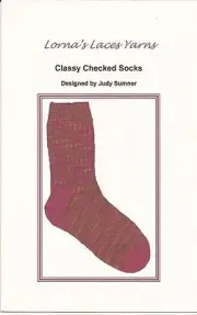 NEW Lorna's Laces Yarn Knitting Pattern Classy Checked Socks by Judy Sumner