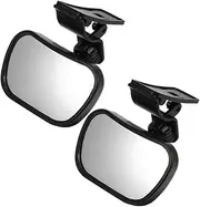Abaodam 2pcs Car Mirror for Baby: 360° Rotation and Shatterproof Backseat Observation Mirror - Anti-vibration and Clear View of Rear-facing Infant for Safety
