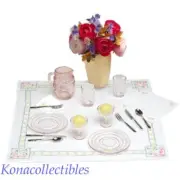 American Girl Kit's Glassware & Linens Set White Box NEW! NRFB
