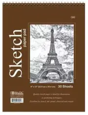 30 Sheets 9" X 12" Top Bound Spiral Premium Sketch Book Paper Pad