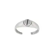 Sterling Silver .925 Screw Head Design Toe Ring adjustable size | Made In USA