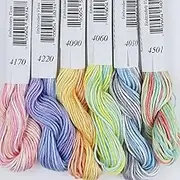 KCS Big skeins of 25 Meters/Skein Size 25 Color Variegated Cross Stitch Stranded Threads,6 skeins,12