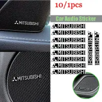 在飛比找蝦皮購物優惠-MITSUBISHI 10 件裝音響揚聲器標誌貼花鋁裝飾汽車