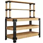 FLEXIMOUNTS Universal Steel Work Bench Leg Kit, Garage Storage Shelving Frame...