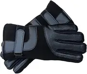 [LIFKOME] Winter Gloves for Men: Touch Screen Thicken Plush Windproof Anti-slip Black One Size Warm Comfortable