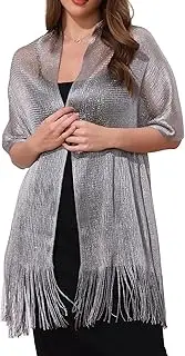 [Elerevyo] Women Shawls and Wraps for Evening Dresses, Bling Sparkly Shiny Shimmer Dressy for Wedding Party