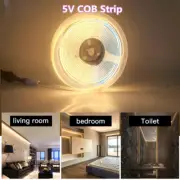 320LEDs/M High Density Flexible Tape 5V USB COB LED Light For Game Desk Computer