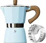 ShanSon Moka Pot Stovetop Espresso Maker 3 Cup 5 oz Italian Coffee Maker Manual Cuban Coffee Percolator Machine Italian Espresso Greca Coffee Maker for Cappuccino or Latte,Blue