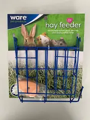 Ware Pet Products Blue Hay Feeder Wire Rack With Salt Lick