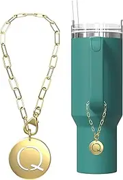 [TMNOVO] Stanley Cup Accessories Charms - Gold Or Silver Stanley Cup Charm - Initial Stanley Charms For Your Water Bottle Charms - Fits Yeti Accessories, Stanley Accessories 40 Oz And Hydro Flask Accessories For Women Jewelry - Stanley Cup Charms