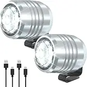AUKSKY 2 Original Headlights, Light Attachment for Shoes, Lights Accessories for Kids Adult Sandals, Clip on Clog Headlamp, Shoe Light Up Charms, Slver, 1.42*1.12*1.34in, Metal