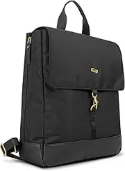 [Solo New York] Solo Austin Hybrid 13.3 Inch Laptop Backpack Tote, Black, Black with Gold Accent, Small, Hybrid Ladies Tote, Backpack, Shoulder Bag