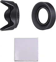 Labymos 67mm Lens Hood Set with Tulip Flower Lens Hood + Collapsible Rubber Lens Hood + Lens Cleaning Cloth Replacement for EOS 7D 70D 77D 80D 90D Rebel T7i T6i T6s for EF-S 18-135mm f/3.5-5.6 Lens