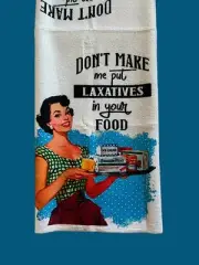 Funny Microfiber Kitchen Bar Towels “Don’t Make Me Put Laxatives In Your Food”