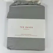 Ted Baker Pillowcases Standard Queen Gray 100% Cotton Set of 2 London NEW