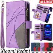 For Redmi Note 14 13 12 11 Xiaomi 14T Poco M6 Case Wallet Leather Flip Cover