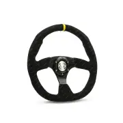 SAAS Steering Wheel 14 Inch Black Suede Flat Bottom + Indicator ADR Complied