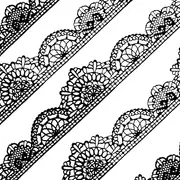Large Pre-Made Ready to Use Edible Cake Lace Trim Variation Black 14-inch 10-Piece Set