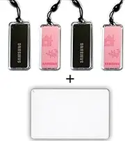Samsung 4pcs Genuine RFID Key Tags + 1pcs Card, 13.56MHz, ISO14443 A Type, Modern Metal Lock for Residential & Commercial Buildings
