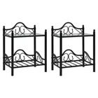 2x Bedside Tables Storage Side Lamp Cabinets Bedroom Nightstand Steel Glass