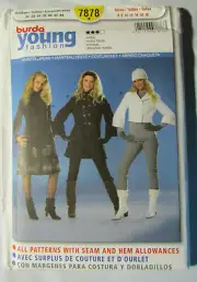 New Burda 7878 Young Fashion Coat Jacket Size 6-18