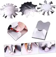 TOGEVAL Metal Nail Art Templates Stainless Steel Nail Stencil Plate 4pcs Set for Home or Salon