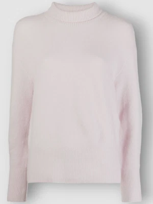 $547 Vince Women Pink Wide-Sleeve Finish Brushed Knit Roll Neck Sweater Size M