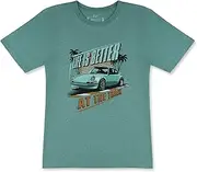 Men’s Vintage Retro 911 Racing T-Shirt - Life is Better at The Track Tee (Heather Surf Green)