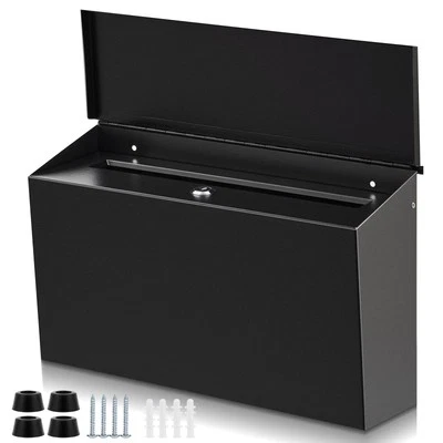 Locking Wall Mount Mailbox for Outside 15. 35 x 9. 45 x 3. 94 Inch Large Capa...