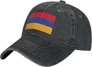 [MDATT] Flag of Armenia Baseball Cap Adjustable Twill Bulk with Ponytail Hole Washed Dad Hat for Men Women