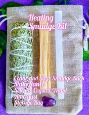 Smudge Stick Set Healing Sage And Crystals Set. Wicca. Witchcraft