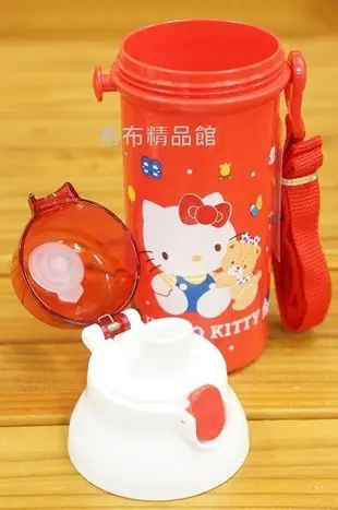 布布精品館，日本製Hello Kitty凱蒂貓直飲彈跳蓋兒童冷水壺附背帶