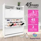 New Shoe Cabinet Shoes Storage Rack 45 Pairs Organiser Shelf Cupboard White