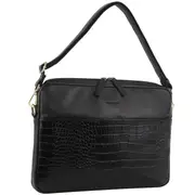Pierre Cardin Croc-Embossed Leather 15" Laptop Bag (Black)