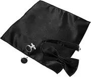 [SAFIGLE] Elegant Pre Tied Bow Tie for Men with Pocket Square and Cuff Links Stylish Accessory for Groomsmen Weddings and Special Occasions Father Day and Anniversaries