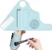 Makeup Wrist Strap - Silicone Hand Makeup Mixing Palette | Multifunctional Makeup Wrist Strap with Makeup Brush Storage | Makeup Beauty Tools Accessories for Women Girls(Blue)