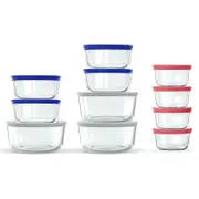 Pyrex Simply Store 22-Piece Glass Food Storage Container Set