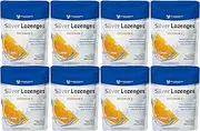 Silver Lozenges with Vitamin C - Premium Nano Silver 60 PPM Colloidal Silver, Organic Honey and Vitamin C Mineral Supplement Drops to Support Immune System, Soothe Cough & Throat - Pack of 8