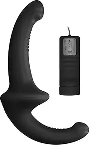 Ouch Vibrating Silicone Strapless Strapon, Black