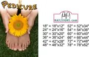 Pedicure 28 Perforated Mesh See-Through Window Vinyl Nail Salon Sign ad Vertical