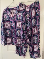 Peter Alexander Ladies Pyjama Set Purple Tiles Medium