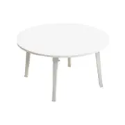 SOGA White Portable Floor Table Small Round
